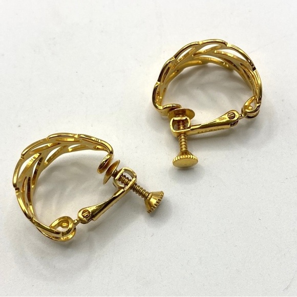 NAPIER Gold Tone Clip-On Hoops Earrings - Picture 8 of 9